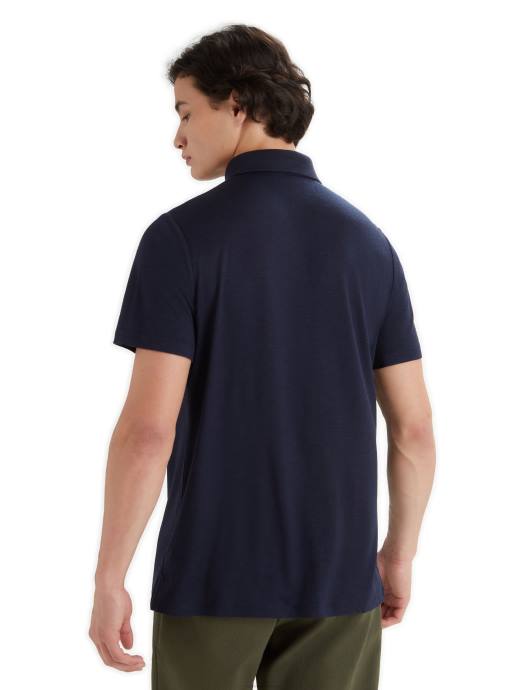 Icebreaker Heren Merino tech lite ii polo met korte mouwenmiddernacht marine XXNJ41 kleding