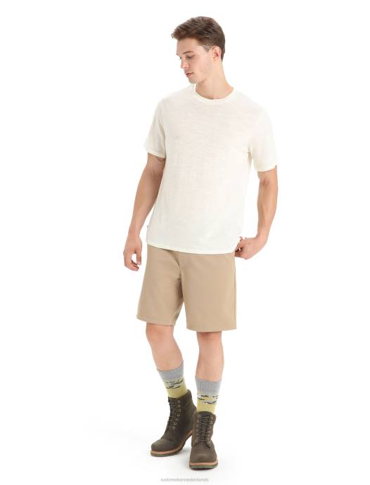 Icebreaker Heren T-shirt van merinolinnen met korte mouwenkrijt XXNJ81 kleding