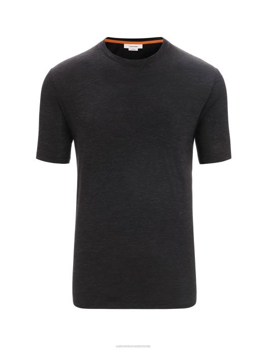 Icebreaker Heren T-shirt van merinolinnen met korte mouwenzwart XXNJ80 kleding