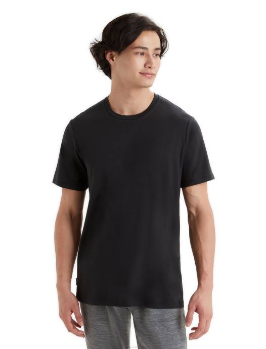 Icebreaker Heren T-shirt van tencelkatoen met korte mouwenzwart XXNJ76 kleding