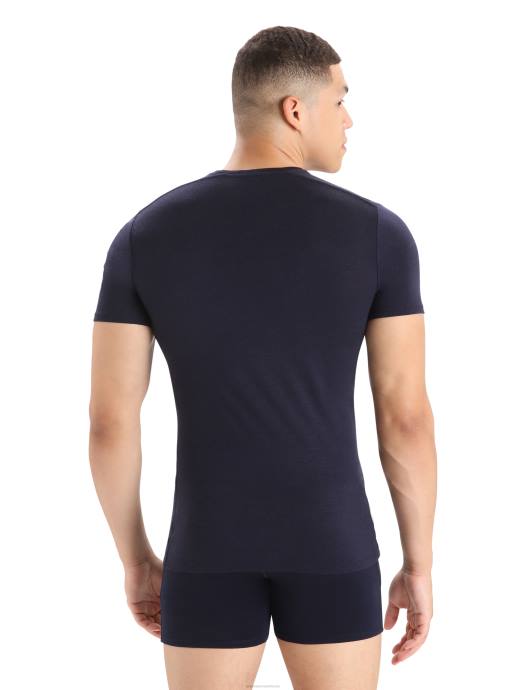 Icebreaker Heren merino anatomica T-shirt met ronde hals en korte mouwenmiddernacht marine XXNJ129 kleding