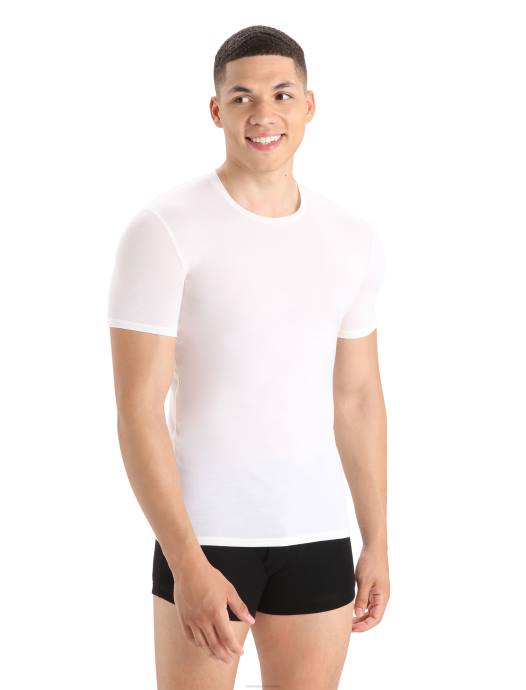 Icebreaker Heren merino anatomica T-shirt met ronde hals en korte mouwensneeuw XXNJ130 kleding