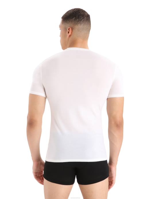 Icebreaker Heren merino anatomica T-shirt met ronde hals en korte mouwensneeuw XXNJ130 kleding