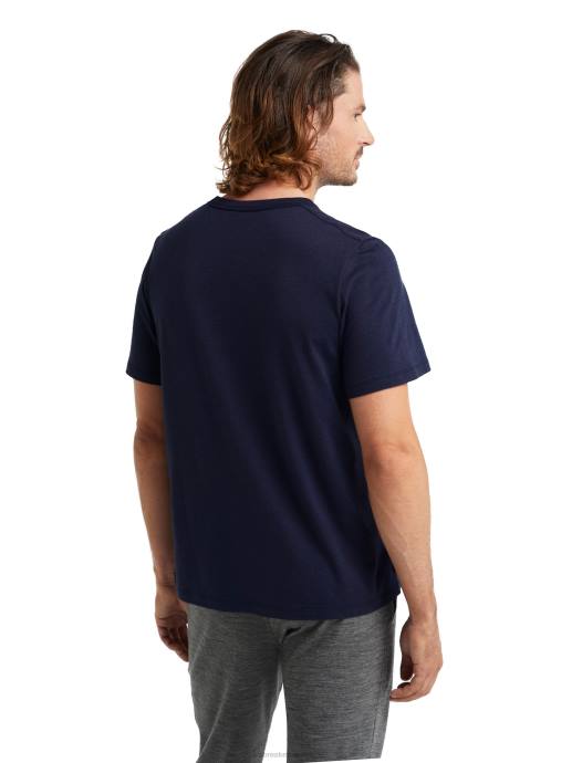 Icebreaker Heren merino centraal T-shirt met korte mouwenmiddernacht marine XXNJ494 kleding