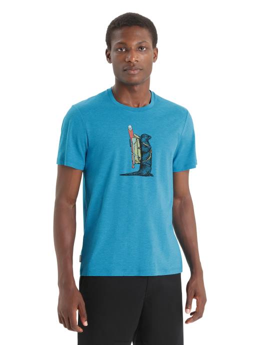 Icebreaker Heren merino centraal klassiek T-shirt met korte mouwen otter paddlegeo-blauw XXNJ61 kleding
