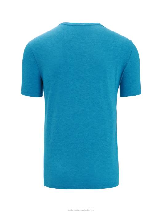 Icebreaker Heren merino centraal klassiek T-shirt met korte mouwengeo-blauw XXNJ50 kleding