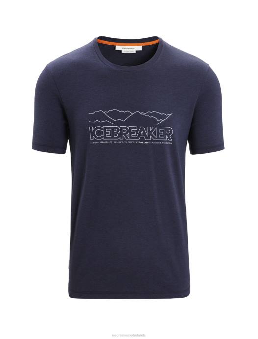 Icebreaker Heren merino centraal klassiek t-shirtverhaal met korte mouwenmiddernacht marine XXNJ52 kleding