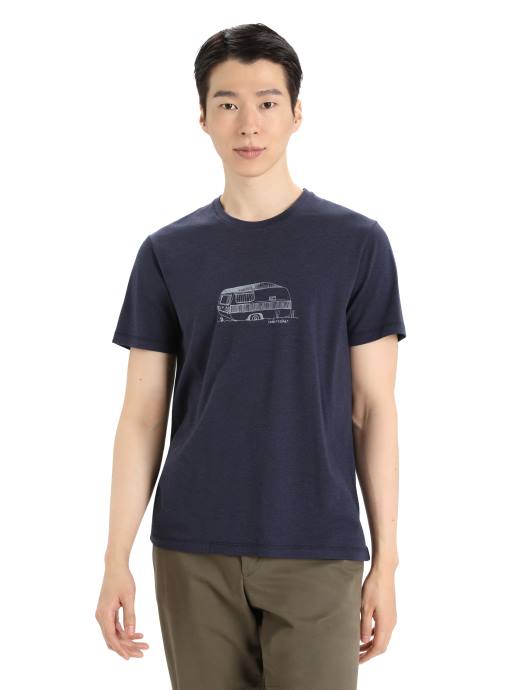 Icebreaker Heren merino central klassiek T-shirt met korte mouwen caravanmiddernacht marine XXNJ356 kleding