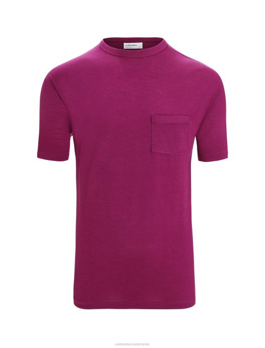 Icebreaker Heren merino graanschuur T-shirt met korte mouwen en zakga bes XXNJ17 kleding