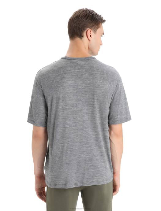 Icebreaker Heren merino graanschuur T-shirt met korte mouwen en zakgritsteen heide XXNJ18 kleding