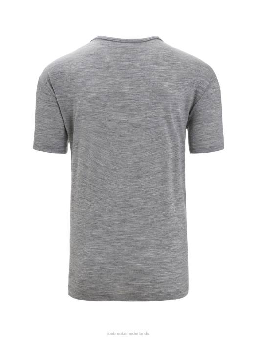 Icebreaker Heren merino graanschuur T-shirt met korte mouwen en zakgritsteen heide XXNJ18 kleding