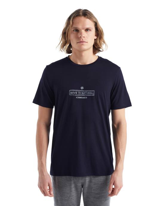 Icebreaker Heren merino tech lite ii T-shirt met korte mouwen, gegroeid naar het zuidenmiddernacht marine XXNJ484 kleding