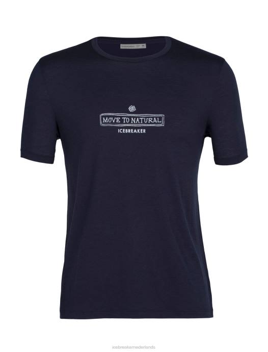 Icebreaker Heren merino tech lite ii T-shirt met korte mouwen, gegroeid naar het zuidenmiddernacht marine XXNJ484 kleding