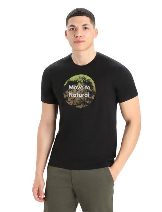 Icebreaker Heren merino tech lite ii T-shirt met korte mouwen naturel alpenzwart XXNJ367 kleding