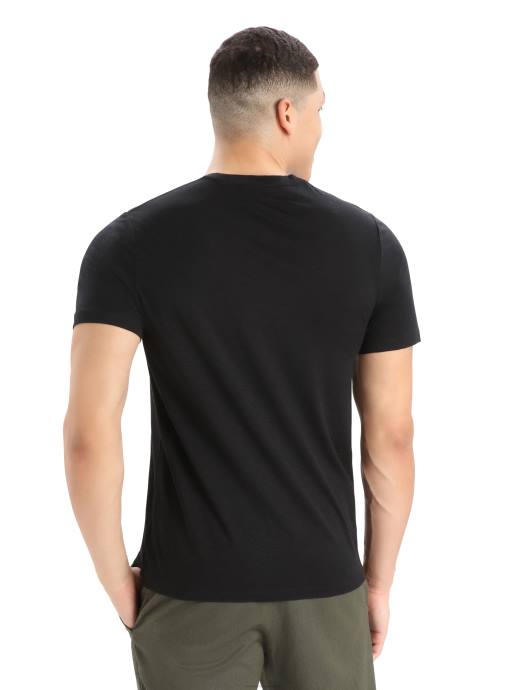 Icebreaker Heren merino tech lite ii T-shirt met korte mouwen naturel alpenzwart XXNJ367 kleding