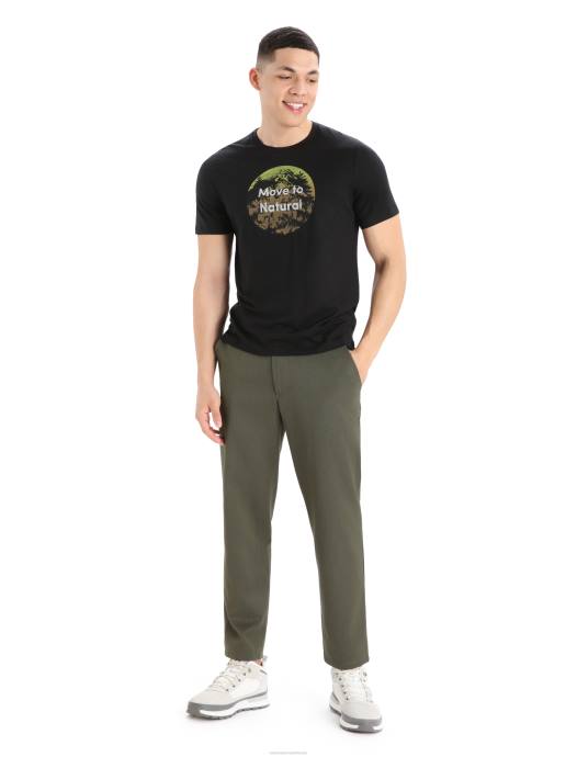 Icebreaker Heren merino tech lite ii T-shirt met korte mouwen naturel alpenzwart XXNJ367 kleding