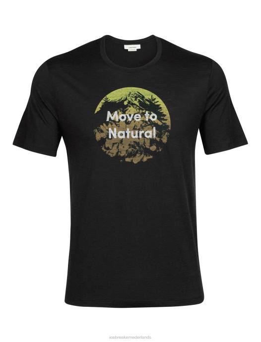 Icebreaker Heren merino tech lite ii T-shirt met korte mouwen naturel alpenzwart XXNJ367 kleding