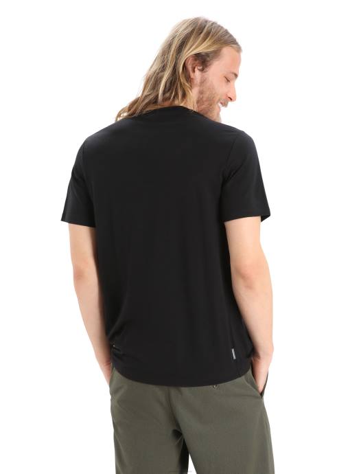 Icebreaker Heren merino tech lite ii T-shirt met korte mouwen opmerkelijk assortimentzwart XXNJ411 kleding