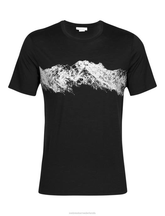 Icebreaker Heren merino tech lite ii T-shirt met korte mouwen opmerkelijk assortimentzwart XXNJ411 kleding