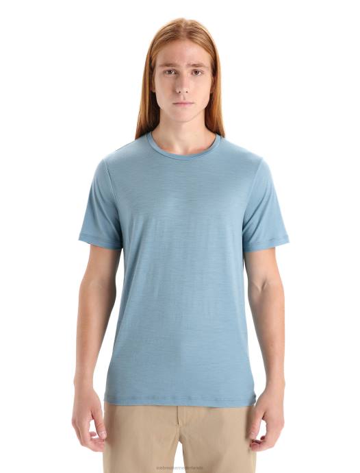 Icebreaker Heren merino tech lite ii T-shirt met korte mouwenastraal blauw XXNJ27 kleding