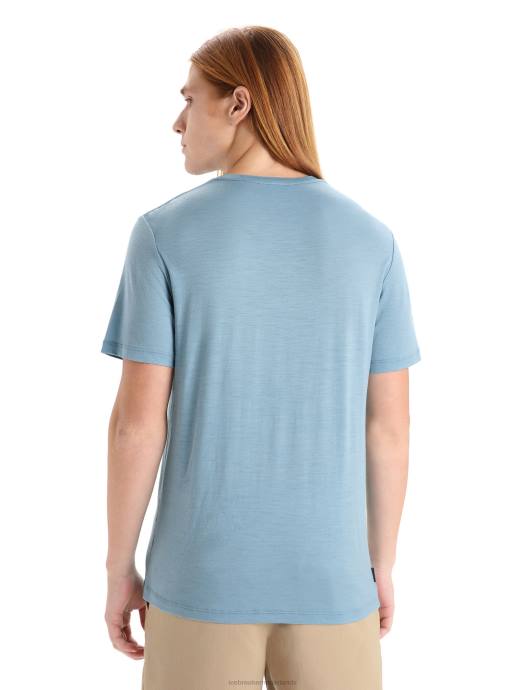 Icebreaker Heren merino tech lite ii T-shirt met korte mouwenastraal blauw XXNJ27 kleding