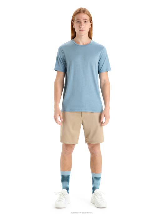 Icebreaker Heren merino tech lite ii T-shirt met korte mouwenastraal blauw XXNJ27 kleding