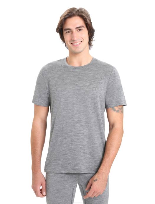 Icebreaker Heren merino tech lite ii T-shirt met korte mouwengritsteen heide XXNJ23 kleding