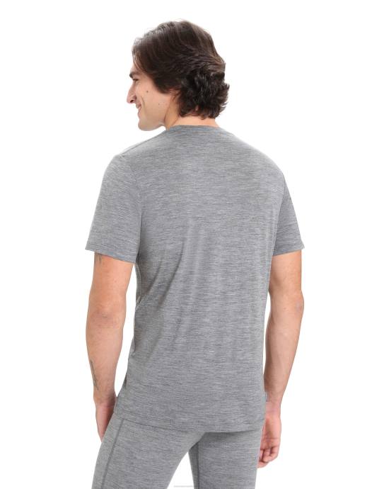 Icebreaker Heren merino tech lite ii T-shirt met korte mouwengritsteen heide XXNJ23 kleding