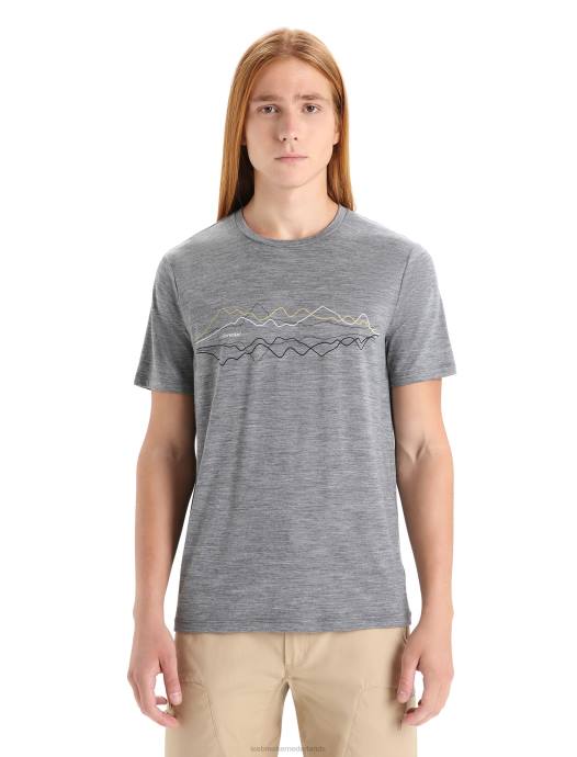 Icebreaker Heren merino tech lite ii T-shirt met korte mouwengritsteen heide XXNJ32 kleding