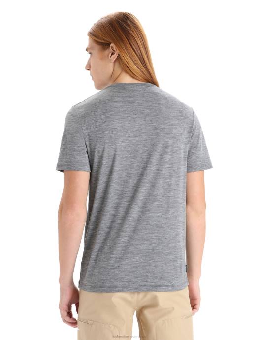 Icebreaker Heren merino tech lite ii T-shirt met korte mouwengritsteen heide XXNJ32 kleding