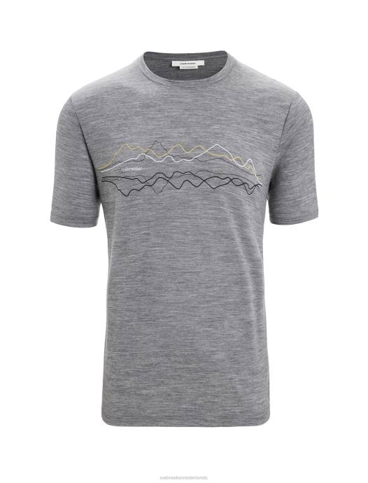 Icebreaker Heren merino tech lite ii T-shirt met korte mouwengritsteen heide XXNJ32 kleding