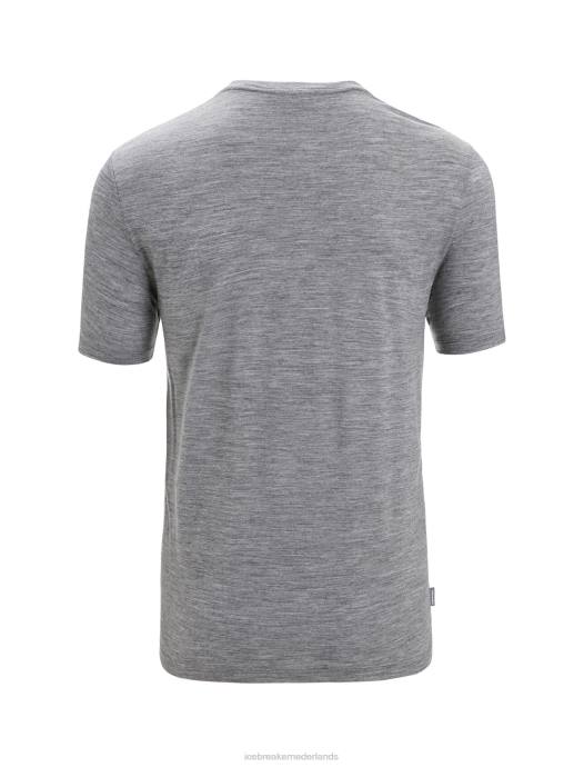 Icebreaker Heren merino tech lite ii T-shirt met korte mouwengritsteen heide XXNJ32 kleding