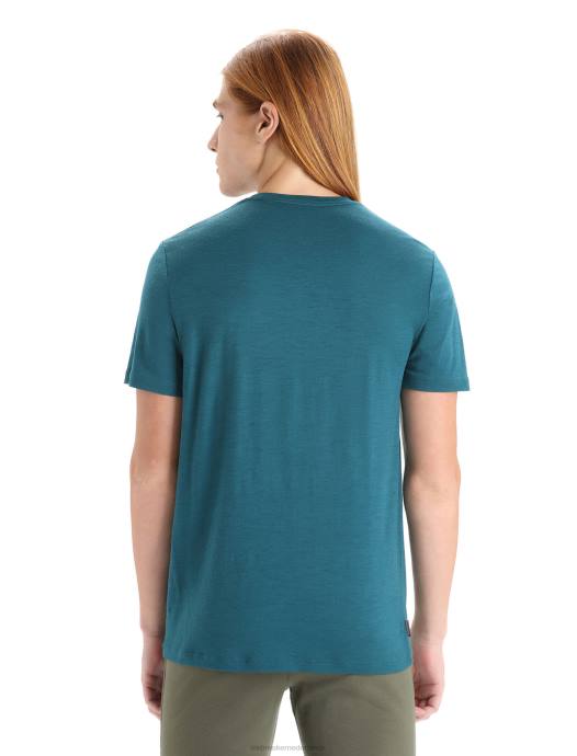 Icebreaker Heren merino tech lite ii T-shirt met korte mouwengroene glorie XXNJ29 kleding