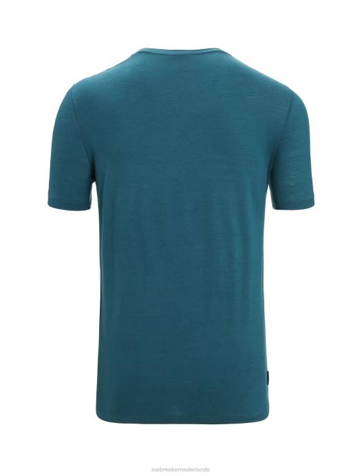 Icebreaker Heren merino tech lite ii T-shirt met korte mouwengroene glorie XXNJ29 kleding