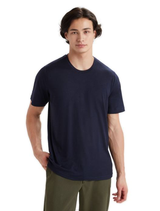 Icebreaker Heren merino tech lite ii T-shirt met korte mouwenmiddernacht marine XXNJ25 kleding