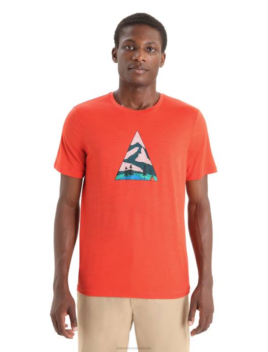 Icebreaker Heren merino tech lite ii camping T-shirt met korte mouwenlevendige aarde XXNJ75 kleding