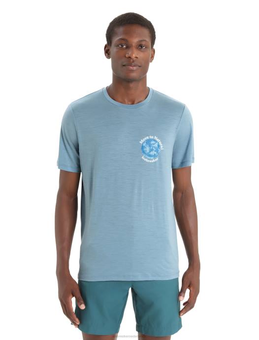 Icebreaker Heren merino tech lite ii t-shirt met korte mouwen aardeastraal blauw XXNJ90 kleding