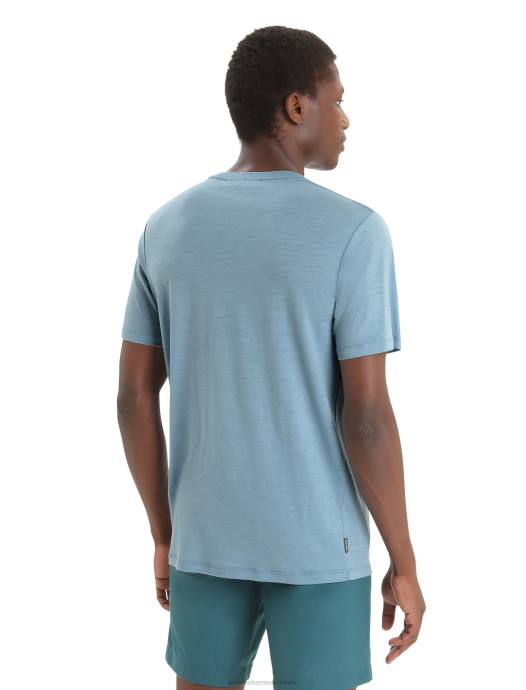 Icebreaker Heren merino tech lite ii t-shirt met korte mouwen aardeastraal blauw XXNJ90 kleding