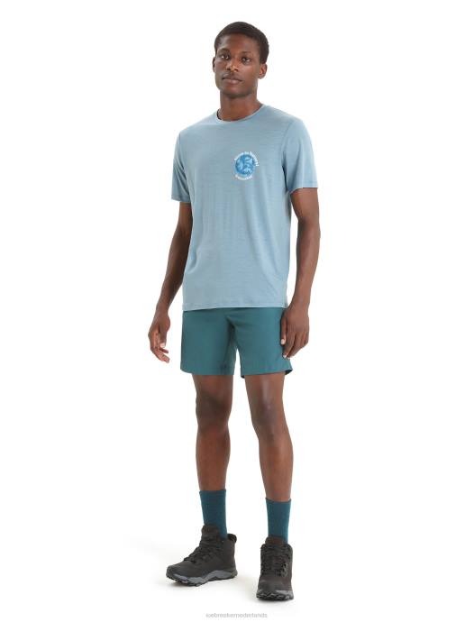 Icebreaker Heren merino tech lite ii t-shirt met korte mouwen aardeastraal blauw XXNJ90 kleding