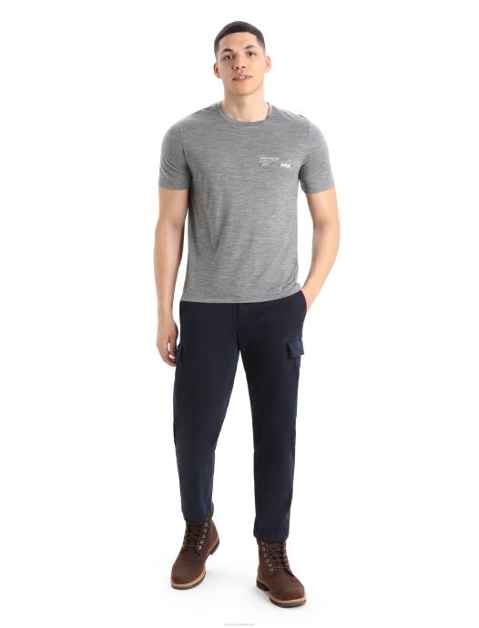 Icebreaker Heren merino tech lite ii t-shirt met korte mouwen alpine zonegritsteen heide XXNJ365 kleding