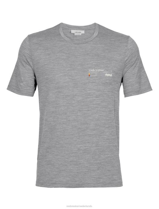 Icebreaker Heren merino tech lite ii t-shirt met korte mouwen alpine zonegritsteen heide XXNJ365 kleding