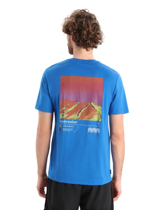 Icebreaker Heren merino tech lite ii t-shirt met korte mouwen alpine zonelazuriet XXNJ366 kleding