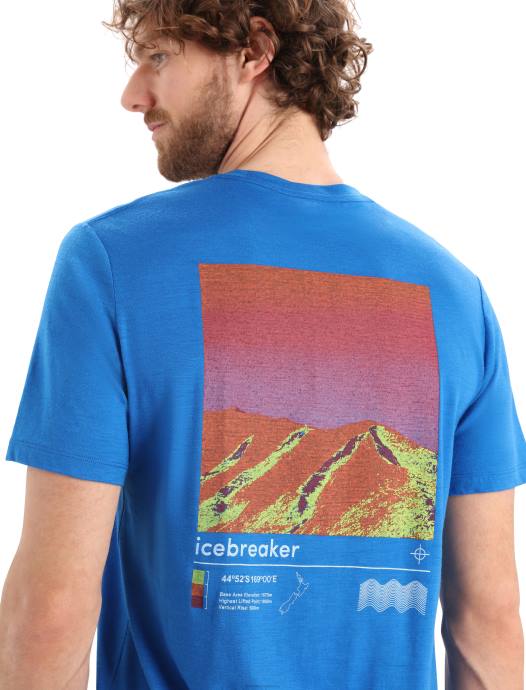 Icebreaker Heren merino tech lite ii t-shirt met korte mouwen alpine zonelazuriet XXNJ366 kleding