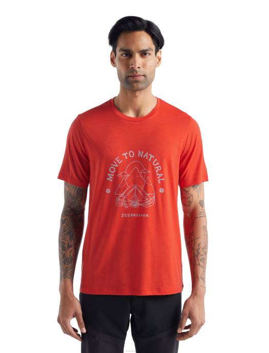 Icebreaker Heren merino tech lite ii t-shirt met korte mouwen en canopy camperlava XXNJ488 kleding