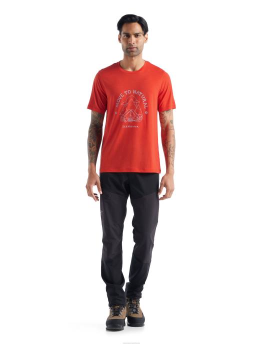 Icebreaker Heren merino tech lite ii t-shirt met korte mouwen en canopy camperlava XXNJ488 kleding