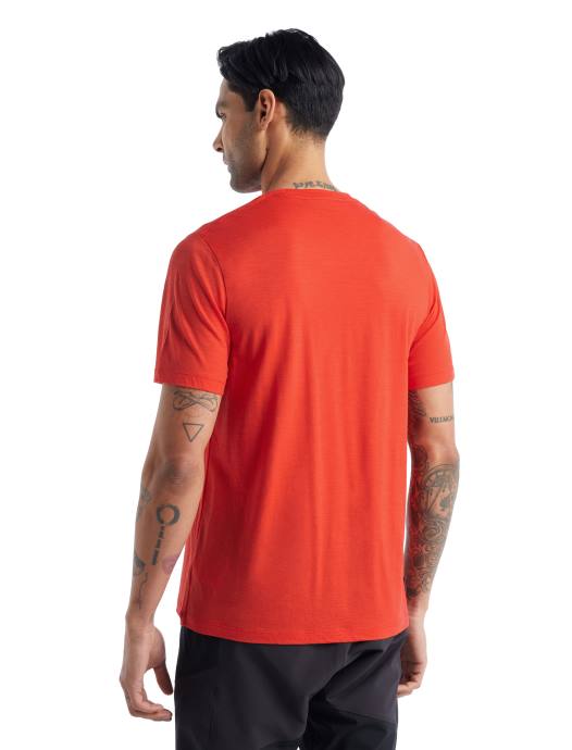 Icebreaker Heren merino tech lite ii t-shirt met korte mouwen en canopy camperlava XXNJ488 kleding