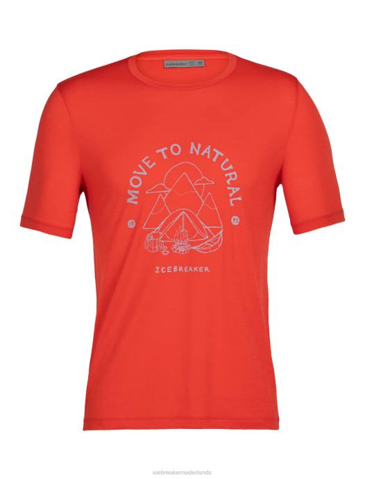 Icebreaker Heren merino tech lite ii t-shirt met korte mouwen en canopy camperlava XXNJ488 kleding