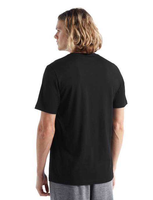 Icebreaker Heren merino tech lite ii t-shirt met korte mouwen en canopy camperzwart XXNJ487 kleding