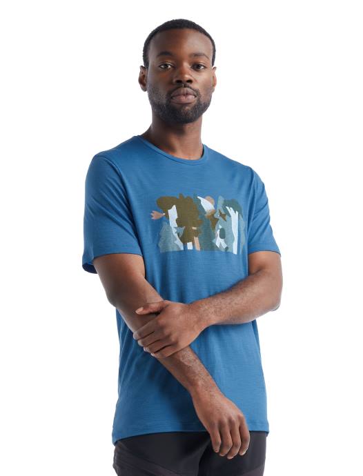 Icebreaker Heren merino tech lite ii t-shirt met korte mouwen forest wallazul XXNJ478 kleding