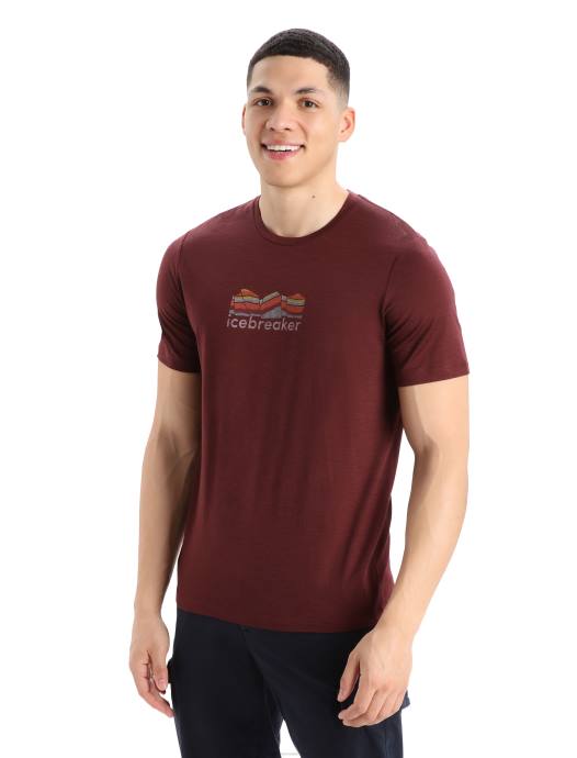 Icebreaker Heren merino tech lite ii t-shirt met korte mouwen mountain geologyespresso XXNJ382 kleding